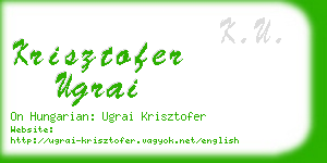 krisztofer ugrai business card